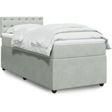vidaXL Box spring postelja z vzmetnico svetlo siva 90x200 cm žamet | Shoptok.si