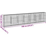  Gabionska košara s poklopcem 700x50x150 cm pocinčano željezo | Eponuda.com