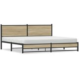  Metalni okvir kreveta bez madraca boja hrasta sonome 193x203 cm | Eponuda.com