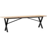 Maison Chic Klubska mizica - kavna mizica - Nizka mizica X okvir 160x40x45,5cm trdna borovina lito železo, (21752405) | Shoptok.si