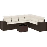 vidaXL 7-dijelni set vrtnih sofa od poliratana s jastucima smeđi | shoptok.hr