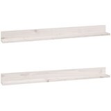  Zidne police 2 kom bijele 110x11x9 cm od masivne borovine | Eponuda.com
