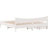 vidaXL Posteljni okvir s predali bel 200x200 cm trdna borovina, (21321747) | Shoptok.si