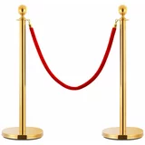 vidaXL Vrv za pregradni stebriček rdeča in zlata žametna