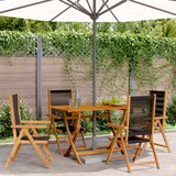 Maison Chic Nastavljivi vrtni stoli - Stol za vrt 4 kosi črn trden akacijev les JS110, (21879029) | Shoptok.si