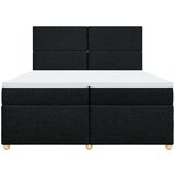 vidaXL Krevet s oprugama i madracem crni 200x200 cm od tkanine | shoptok.hr