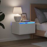  Zidni noćni ormarić s LED svjetlima bijeli | shoptok.hr