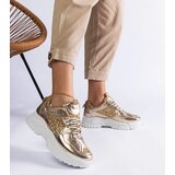 Gemre Caraballo women's gold sneakers with glitter inserts | Shoptok.si