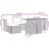  7-dijelni set vrtnih sofa od poliratana s jastucima crni | shoptok.hr