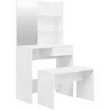  The Living Store Toaletna mizica komplet visok sijaj bele barve 74,5x40x141 cm - Komplet Toaletnih Mizic, (21441863) | Shoptok.si