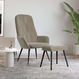  Stol za sproščanje s stolčkom svetlo siv žamet, (20935086) | Shoptok.si