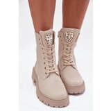 Boto Women's workery with crystals on the tongue light beige Rosira | Shoptok.si