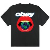 Obey Majice s kratkimi rokavi lips Črna Cene
