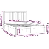  Okvir za krevet od masivne borovine crni 140 x 190 cm | shoptok.hr