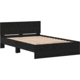  Okvir kreveta s uzglavljem s uzglavljem Crna 120 x 190 cm Drvo | shoptok.hr