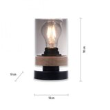 Just LIGHT. 11310-18 - Stona lampa PASQUAL 1xE27/40W/230V crna/kaučukovo drvo | Eponuda.com