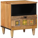 vidaXL Noćni ormar Prirodna 40 x 33 x 46 cm Čvrsto drvo manga - Prirodna 1 Cijene