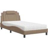  Krevet s madracem boja cappuccina 100 x 200 cm od umjetne kože | shoptok.hr
