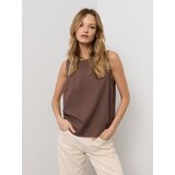 Sinsay Bluza bez rukava s vezanjem na leđima od viskoze s dodatkom lana | shoptok.hr