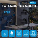 Ergo Office ER-692 B stolni nosač za dva monitora 17&amp;ndash;32&amp;Prime; s plinskim oprugama Slike
