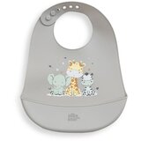 Interbaby Silikonski podbradak za bebe - Prijatelji sivo Cijene