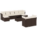 Maison Chic Seti vrtnega pohištva - Vrtna garnitura - Vrtni pohištvo set 10-delna z blazinami rjava poli ratan, (21811709) | Shoptok.si