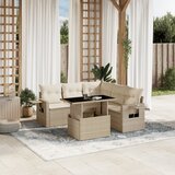 Maison Chic Seti vrtnega pohištva - Vrtna garnitura - Vrtni pohištvo set 6-delna z blazinami bež poli ratan, (21813213) | Shoptok.si