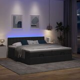vidaXL Otomanski posteljni okvir z vzmetnicami črn 200x200 cm blago | Shoptok.si