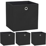 vidaXL Škatle za shranjevanje 4 kosi netkano blago 32x32x32 cm črne | Shoptok.si