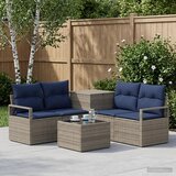  Set sofe 6 kom. Siva i tamnoplava Poli Rattan i čelik | shoptok.hr