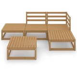  Sedežna garnitura 5-delna medeno rjava trdna borovina | Shoptok.si