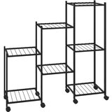 Furnova Stojalo za rože s kolesi 83x25x83,5 cm črno železo, (21921065) | Shoptok.si