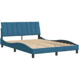  Posteljni okvir z vzglavjem moder 140x200 cm žamet, (21081661) | Shoptok.si