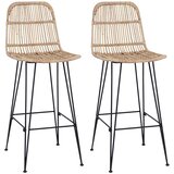 Barska stolica 2 pcs Prirodna 44 x 55 x 109 cm Ratan i Čelik | Eponuda.ba