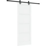  Klizna vrata sa setom opreme bijela 78x202 cm čvrsto drvo bor | shoptok.hr