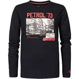 Petrol Industries Majica nočno modra / siva / svetlo siva / rdeča