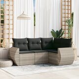 vidaXL 4-dijelni set vrtnih sofa s jastucima svijetlosivi poliratan | shoptok.hr
