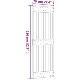  Klizna vrata Prirodna i crna 70 x 210 cm Čvrsta borovina | shoptok.hr