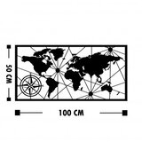 Wallity Zidna dekoracija Mapa svijeta 2, 100x50cm, Crna | Eponuda.ba