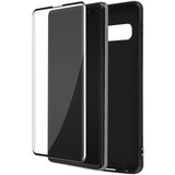 AVIZAR Samsung Galaxy S10 Plus Full Protection, mat crn silikonski ovitek, ukrivljeno kaljeno steklo, proti prstnim odtisom, (20632465) | Shoptok.si