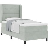  Box Spring Postelja z Blazino Svetlo Siva 90x200 cm Žamet, (22050869) | Shoptok.si