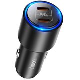 hoco. Avto polnilec (NZ3 Clear Way) - 2xUSB Type-C QC 3.0 PD 40W 3A - črn | Shoptok.si