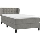 Box spring krevet s madracem svjetlosivi 100x200 cm baršunasti | shoptok.hr
