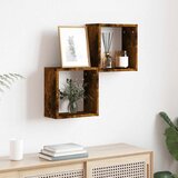  Zidne kockaste police 2 kom dimljeni hrast 30x15x30 cm | Eponuda.com
