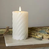Star Trading Bijela voštana LED svijeća Flamme Swirl, visina 15 cm
