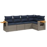  5-dijelni set vrtnih sofa od poliratana s jastucima sivi | Eponuda.ba