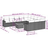  12-dijelni set vrtnih sofa od poliratana s jastucima crni | shoptok.hr
