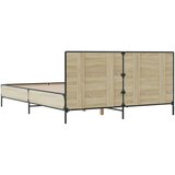  Posteljni okvir sonoma hrast 150x200 cm inž. les in kovina | Shoptok.si