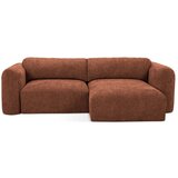 Makamii Sklopiva/s prostorom za odlaganje kutna garnitura od šenila boja terakote (s desnim kutom/s ležaljkom) Mele – | shoptok.hr