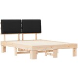  Posteljni okvir z oblazinjenim vzglavjem Črna 135 x 190 cm, (5000101611) | Shoptok.si